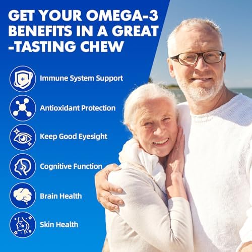 Gomitas Veganas Omega-3 de 1000mg para Adultos - Suplemento Sin Azúcar con 400mg de DHA y 600mg de EPA, Vitaminas A, C, E y Zinc - 60 Unidades - imagen 3
