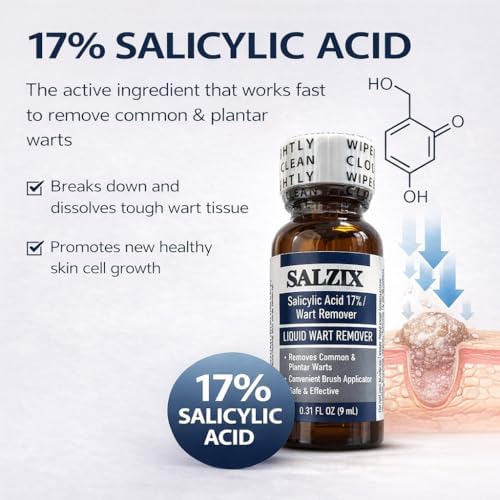 SALZIX Removedor de Verrugas Líquido 17% Ácido Salicílico con Aplicador de Brocha - imagen 2