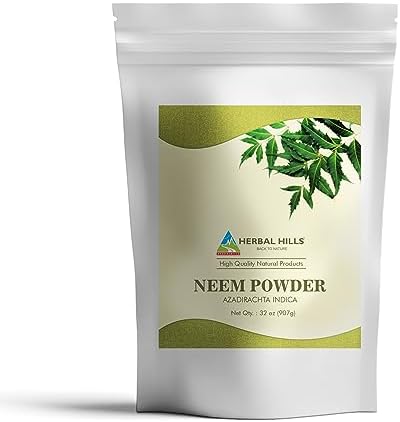 HERBAL HILLS Polvo de Neem Azadirachta Indica | 32 Oz | Hojas de Neem Puras - imagen 1
