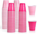 Vasos desechables de plástico YINCL [100 Pzs] - Copas de 2 OZ para fiestas, decoración de cumpleaños y despedidas de soltera en color rosa - imagen 1