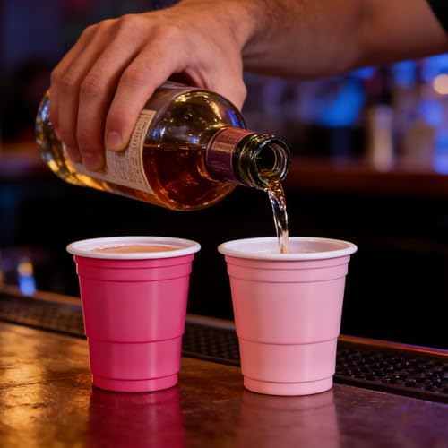Vasos desechables de plástico YINCL [100 Pzs] - Copas de 2 OZ para fiestas, decoración de cumpleaños y despedidas de soltera en color rosa - imagen 4