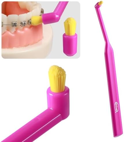 Cepillo Dental B Rush® Pequeño con Cabeza Ortodóntica - Cepillo de Punta Única para Brackets, Pack de 5 para Limpieza Detallada - imagen 2