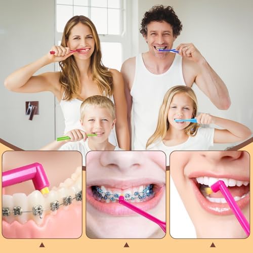 Cepillo Dental B Rush® Pequeño con Cabeza Ortodóntica - Cepillo de Punta Única para Brackets, Pack de 5 para Limpieza Detallada - imagen 6