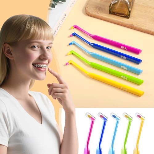 Cepillo Dental B Rush® Pequeño con Cabeza Ortodóntica - Cepillo de Punta Única para Brackets, Pack de 5 para Limpieza Detallada - imagen 7