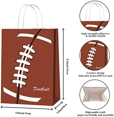 16 Piezas de Bolsas de Regalo de Fútbol para Niños - Bolsas de Papel con Asa para Fiesta de Cumpleaños Infantil - imagen 7