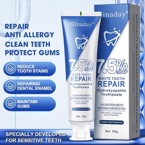 Pasta de Dientes Hydroxyapatite en Paquete de 2 para Protección del Esmalte y Fortalecimiento Dental, Sin Flúor, Sabor Menta Suave, Aliento Fresco - imagen 2