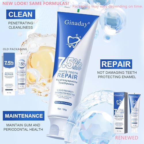 Pasta de Dientes Hydroxyapatite en Paquete de 2 para Protección del Esmalte y Fortalecimiento Dental, Sin Flúor, Sabor Menta Suave, Aliento Fresco - imagen 5
