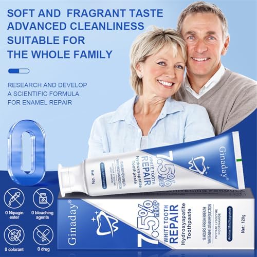 Pasta de Dientes Hydroxyapatite en Paquete de 2 para Protección del Esmalte y Fortalecimiento Dental, Sin Flúor, Sabor Menta Suave, Aliento Fresco - imagen 7