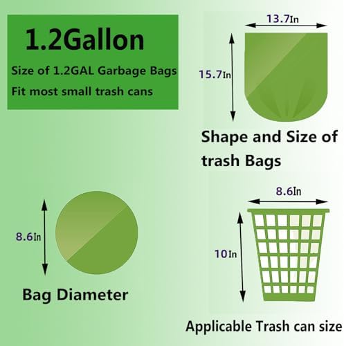 Bolsas de Basura Pequeñas de 1.2 Galones - Bolsas Biodegradables para Reciclaje, Ecológicas, Compostables, Resistentes para Baño, Recámara, Oficina y - imagen 4