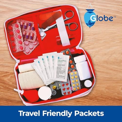 Globe (Paquete de 25 Ointment Antibiótico Triple en Paquete Individual, Kit de ros Auxilios para Rasguños, Cortes y Quemaduras, Previene Infecciones, - imagen 8