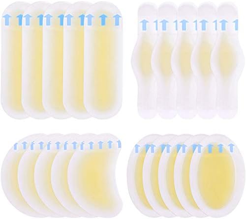 SATINIOR 20 Piezas de Vendajes Hidrocoloides para Ampollas, Almohadillas de Gel Impermeables, Protectores para Talones y Dedos para Prevención de - imagen 1