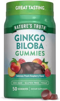 Gomitas de Ginkgo Biloba Nature's Truth | 50 piezas | Sabor Durazno y Frambuesa | Veganas, Sin OGM y Sin Gluten - imagen 1
