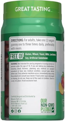 Gomitas de Ginkgo Biloba Nature's Truth | 50 piezas | Sabor Durazno y Frambuesa | Veganas, Sin OGM y Sin Gluten - imagen 7