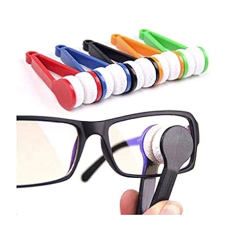 LASSUM 5 PZS Mini Gafas de Sol Limpiador de Microfibra para Anteojos con Cepillo Suave y Clip de Limpieza - imagen 4