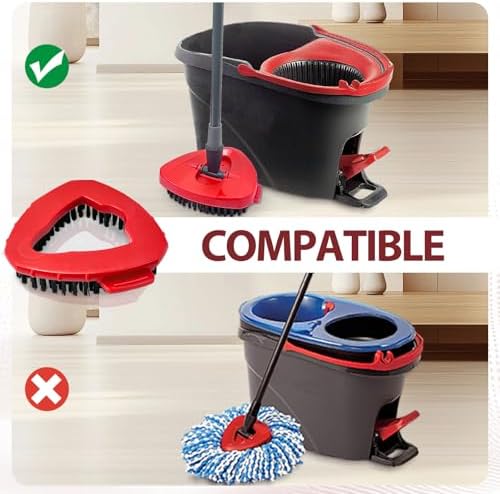 Cabezal de Cepillo para Mop de Giro, Fregador Triangular con Cerdas Duras para Baño, Cocina, Tina, Azulejos y Pisos - imagen 6