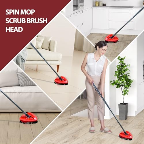 Cabezal de Cepillo para Mop de Giro, Fregador Triangular con Cerdas Duras para Baño, Cocina, Tina, Azulejos y Pisos - imagen 7