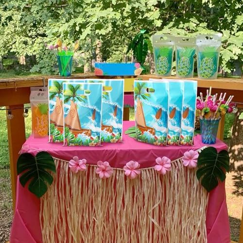 SALACOOL 30 Sets de Bolsas de Regalo Hawaianas, Bolsas de Regalo de Caricaturas para Fiestas de Cumpleaños y Luau, Bolsas de Dulces para Decoraciones - imagen 4