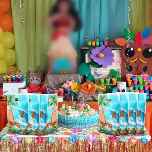 SALACOOL 30 Sets de Bolsas de Regalo Hawaianas, Bolsas de Regalo de Caricaturas para Fiestas de Cumpleaños y Luau, Bolsas de Dulces para Decoraciones - imagen 5
