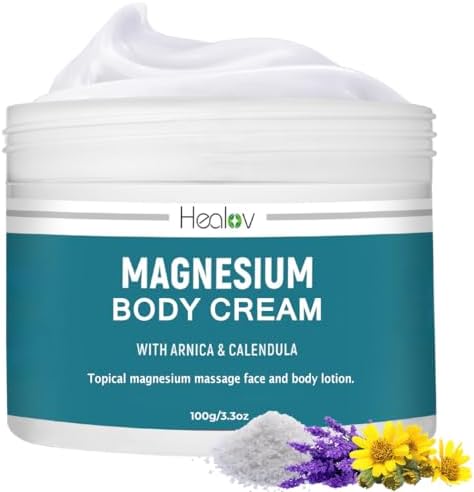 Loción de Magnesio – Crema Suave para Relajación, Mejor Sueño, Salud Muscular y Cuidado de Piernas y Articulaciones – Mantequilla de Lavanda para - imagen 1