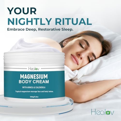 Loción de Magnesio – Crema Suave para Relajación, Mejor Sueño, Salud Muscular y Cuidado de Piernas y Articulaciones – Mantequilla de Lavanda para - imagen 5