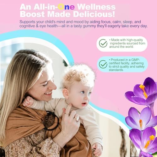 BIGBIO Azafrán para Niños, Extracto de Azafrán, Magnesio Glicinato, Omega-3, L-Teanina, Albahaca Sagrada, Romero, B6, D3 para Calma, Concentración, - imagen 6