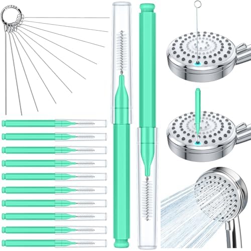 Herramientas de Limpieza para Regaderas Lumkew, Cepillos de Varios Tamaños para Limpiar Boquillas de Regadera, Color Verde - imagen 1