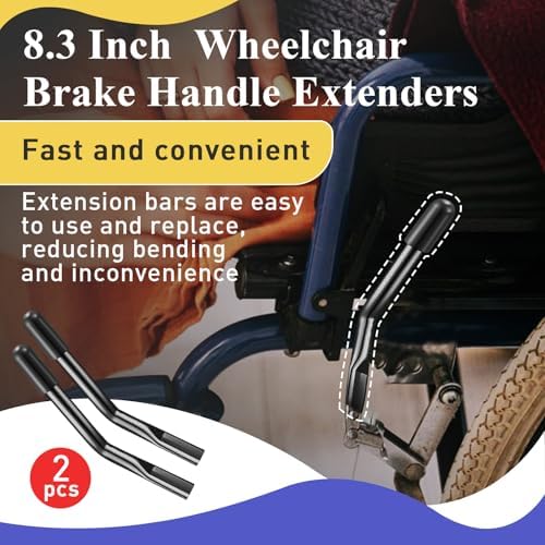 Extensores de Freno para Silla de Ruedas, 2 Piezas de 8.3 Pulgadas, Accesorios Negros para Personas Mayores y Discapacitados - imagen 2