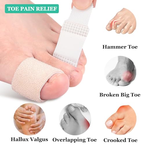 Corrector de Dedos en Martillo (Paquete de 10), Vendajes para Dedo Roto con Almohadillas Suaves para Alivio del Dolor en Mujeres y Hombres, - imagen 2