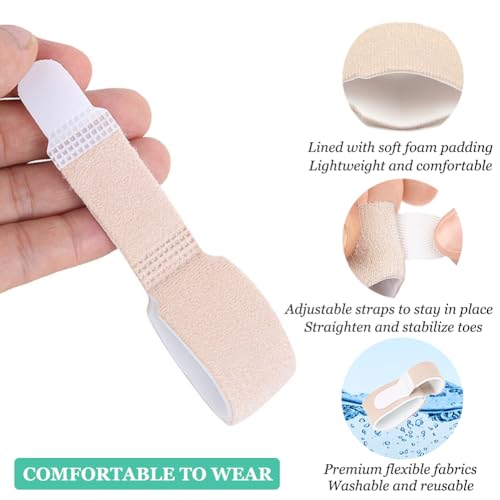 Corrector de Dedos en Martillo (Paquete de 10), Vendajes para Dedo Roto con Almohadillas Suaves para Alivio del Dolor en Mujeres y Hombres, - imagen 3