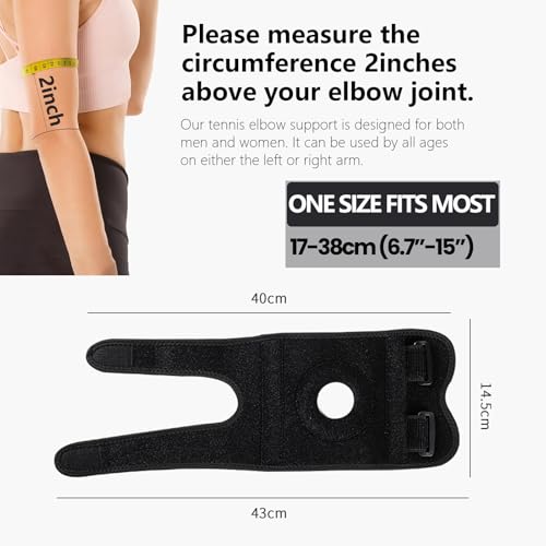 Faja de Codo Cinlitek para Tendinitis y Alivio de Codo de Tenista, Soporte para Artritis, Manga Ajustable para Hombres y Mujeres, Recuperación de - imagen 3