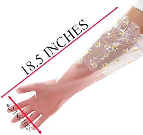 Guantes de Limpieza ITISMUNGO para Lavado de Platos, Resistentes al Agua y Desgarro, con Puños Largos, Rosa con Encaje, Ideal para Cocina y Jardinería - imagen 2
