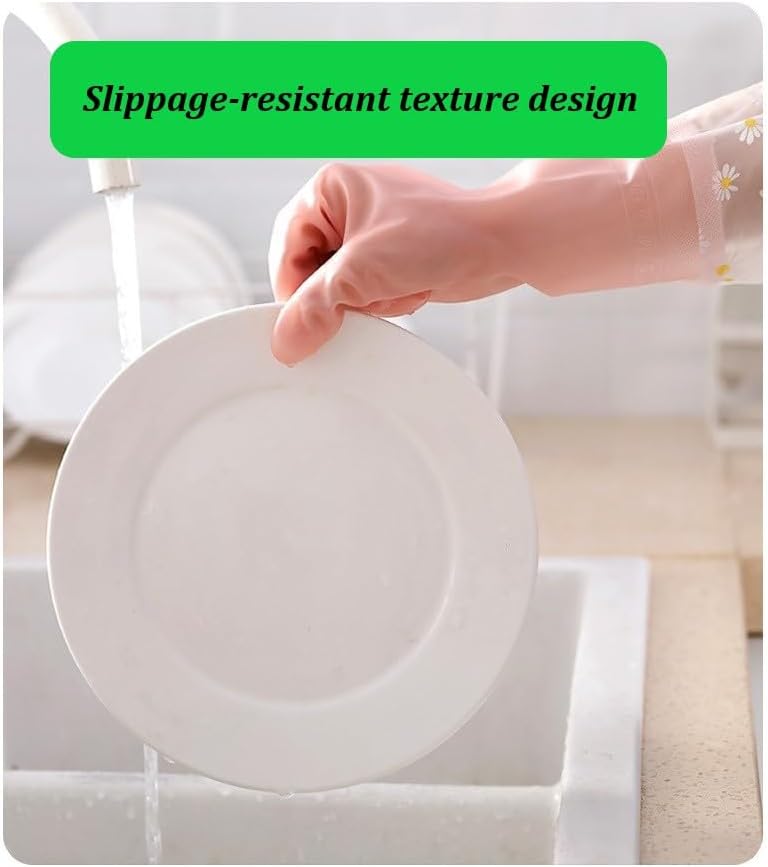 Guantes de Limpieza ITISMUNGO para Lavado de Platos, Resistentes al Agua y Desgarro, con Puños Largos, Rosa con Encaje, Ideal para Cocina y Jardinería - imagen 5