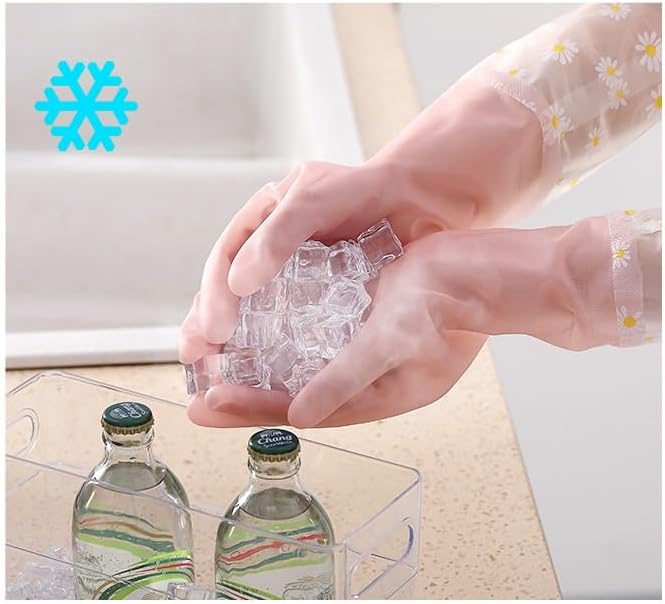 Guantes de Limpieza ITISMUNGO para Lavado de Platos, Resistentes al Agua y Desgarro, con Puños Largos, Rosa con Encaje, Ideal para Cocina y Jardinería - imagen 7