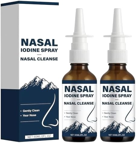 Spray Nasal Iodado 2 Piezas, Limpieza y Cuidado Diario, Refresca las Fosetas Nasales, Rocío Fino No Medicado - 150+ Usos por Botella para Aire Seco y - imagen 1