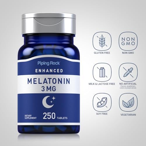 Melatonina Piping Rock 3mg | 250 Tabletas | Suplemento para Adultos | Vegano, No Transgénico, Sin Gluten - imagen 3