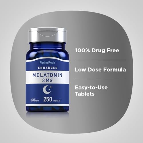Melatonina Piping Rock 3mg | 250 Tabletas | Suplemento para Adultos | Vegano, No Transgénico, Sin Gluten - imagen 4