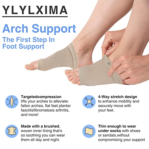 Mangas de Soporte Arco YLYLXIMA con Compresión para Alivio de Fascitis Plantar, con Almohadilla de Gel, Soporte para Pies Planos - Unisex (1 Par - imagen 5