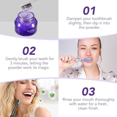 Polvo Blanqueador de Dientes - Polvo Aclarador Seguro para Esmalte - Elimina Manchas de Café, Té, Vino y Tabaco - Suave para Dientes Sensibles - imagen 8