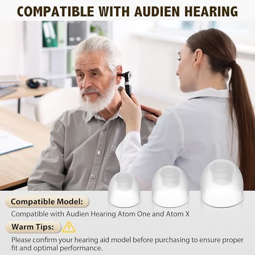 Gulfmew 9 Piezas de Tapones para Audífonos, Compatibles con Audien Hearing Atom One y Atom X, Incluye 3 Tamaños (S/M/L) de Tapones Transparentes de - imagen 2