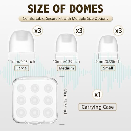 Gulfmew 9 Piezas de Tapones para Audífonos, Compatibles con Audien Hearing Atom One y Atom X, Incluye 3 Tamaños (S/M/L) de Tapones Transparentes de - imagen 3