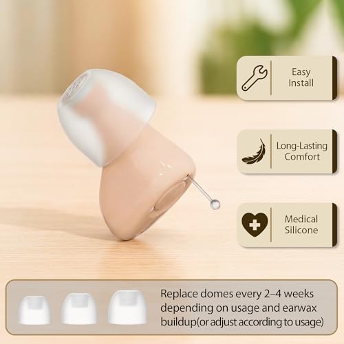Gulfmew 9 Piezas de Tapones para Audífonos, Compatibles con Audien Hearing Atom One y Atom X, Incluye 3 Tamaños (S/M/L) de Tapones Transparentes de - imagen 4