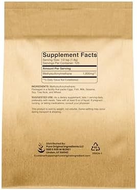 PURE ORIGINAL INGREDIENTS Methylsulfonylmetano (8 oz) MSM, Azufre Natural, Suplemento Dietético - imagen 2