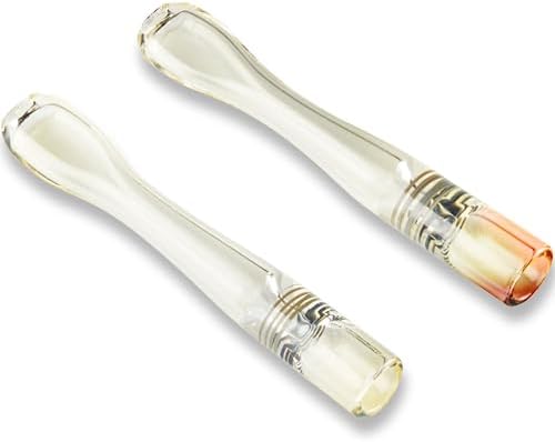 Set de 2 Soportes de Cigarrillos de Vidrio – Diseño Curvado Elegante Hecho a Mano con Detalles en Oro – Puntas Reutilizables de 3.15 (8 cm) para Tiro - imagen 1