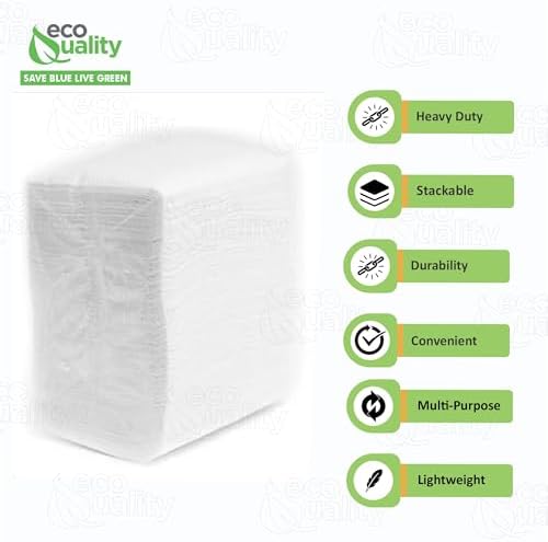 Servilletas de Dispensador EcoQuality Blancas, 400/paquete, 1 capa, 3 1/2 x 5 in, Recarga de Servilletas, Perfectas para Restaurantes, Comedores, - imagen 2