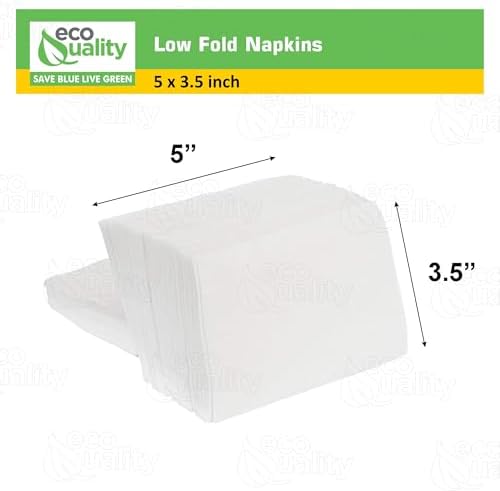 Servilletas de Dispensador EcoQuality Blancas, 400/paquete, 1 capa, 3 1/2 x 5 in, Recarga de Servilletas, Perfectas para Restaurantes, Comedores, - imagen 3