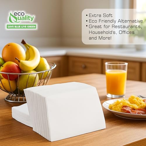 Servilletas de Dispensador EcoQuality Blancas, 400/paquete, 1 capa, 3 1/2 x 5 in, Recarga de Servilletas, Perfectas para Restaurantes, Comedores, - imagen 4