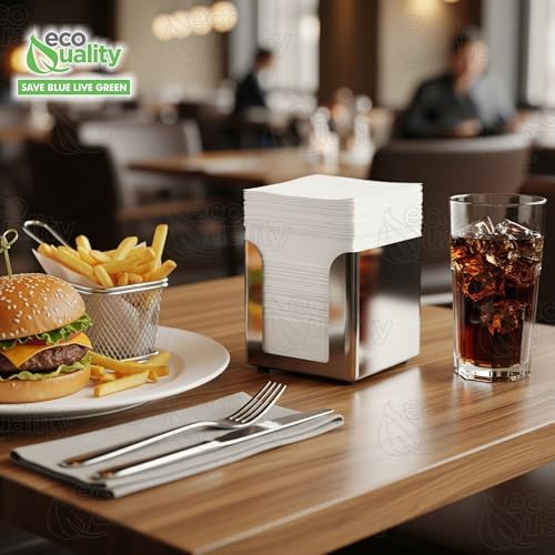 Servilletas de Dispensador EcoQuality Blancas, 400/paquete, 1 capa, 3 1/2 x 5 in, Recarga de Servilletas, Perfectas para Restaurantes, Comedores, - imagen 6