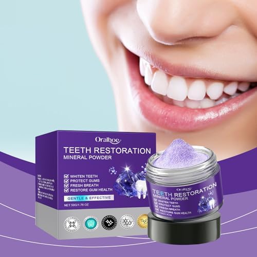 Polvo Mineral Restaurador de Dientes 2 Piezas, Polvo Morado Blanqueador, Refresca el Aliento y Fortalece Dientes y Encías, Suave y No Irritante. - imagen 2