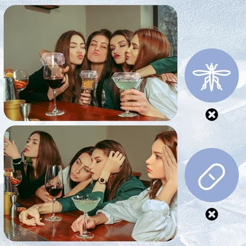 100 Piezas de Cubiertas Desechables para Bebidas, Protección para Alcohol, Scrunchie para Mujeres, Cubiertas para Copas de Vino, Protector de Bebidas - imagen 7