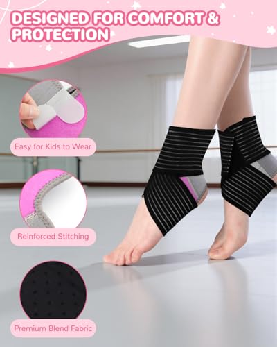 Set de 6 Tobilleras Acxetx para Niños, Soporte para Tobillo, Medias de Tejido para Esguinces y Lesiones, Uso Diario y Prevención de Lesiones (Pequeño) - imagen 3